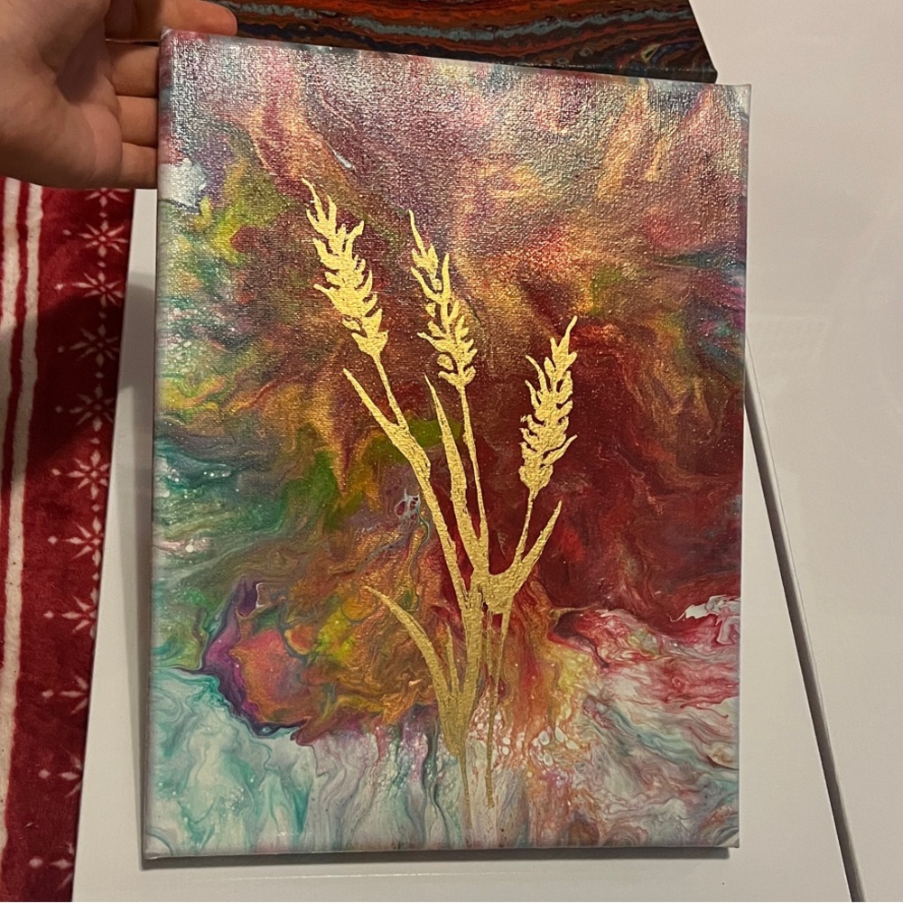 Abstract Gold Wheat Canvas Art